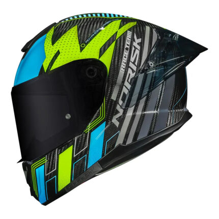 Capacete Fechado Norisk Carbon R Team Amarelo Azul