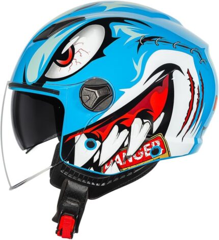 Capacete Masculino Aberto Norisk Orion Danger Brilho Oculos