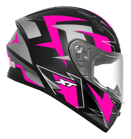 Capacete Moto Feminino Xtroy Esportivo Com Narigueira Crush Preto/rosa