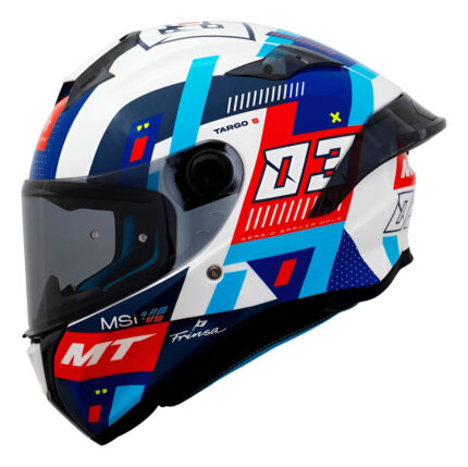 Capacete Moto Mt Targo S Sergio Garcia 2024 D7 Branco Brilho