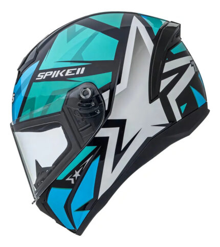 Capacete Peels Spike II 1st Preto e Verde Água