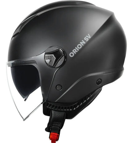 Capacete Norisk Orion Sv Preto Fosco Aberto Com Óculos Solar