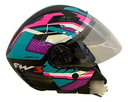 Capacete Moto Aberto Fw3 X Open Fox C/ Óculos Colorido Tamanho Do Capacete