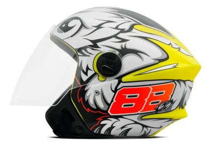 Capacete Tork New Three GP 88 Amarelo Fosco