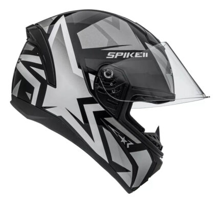 Capacete Peels Spike II 1st Preto e Prata
