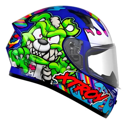 Capacete EBF X Troy FF526 Ted Azul e Verde