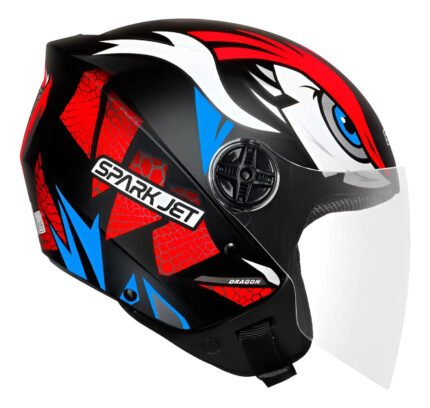 Capacete EBF Spark Jet Dragon Preto e Vermelho