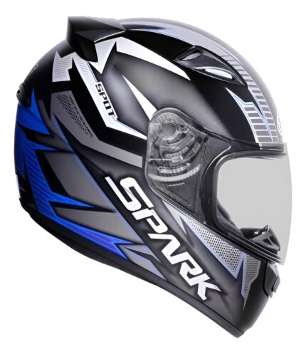 Capacete EBF New Spark Spot Preto Fosco e Azul